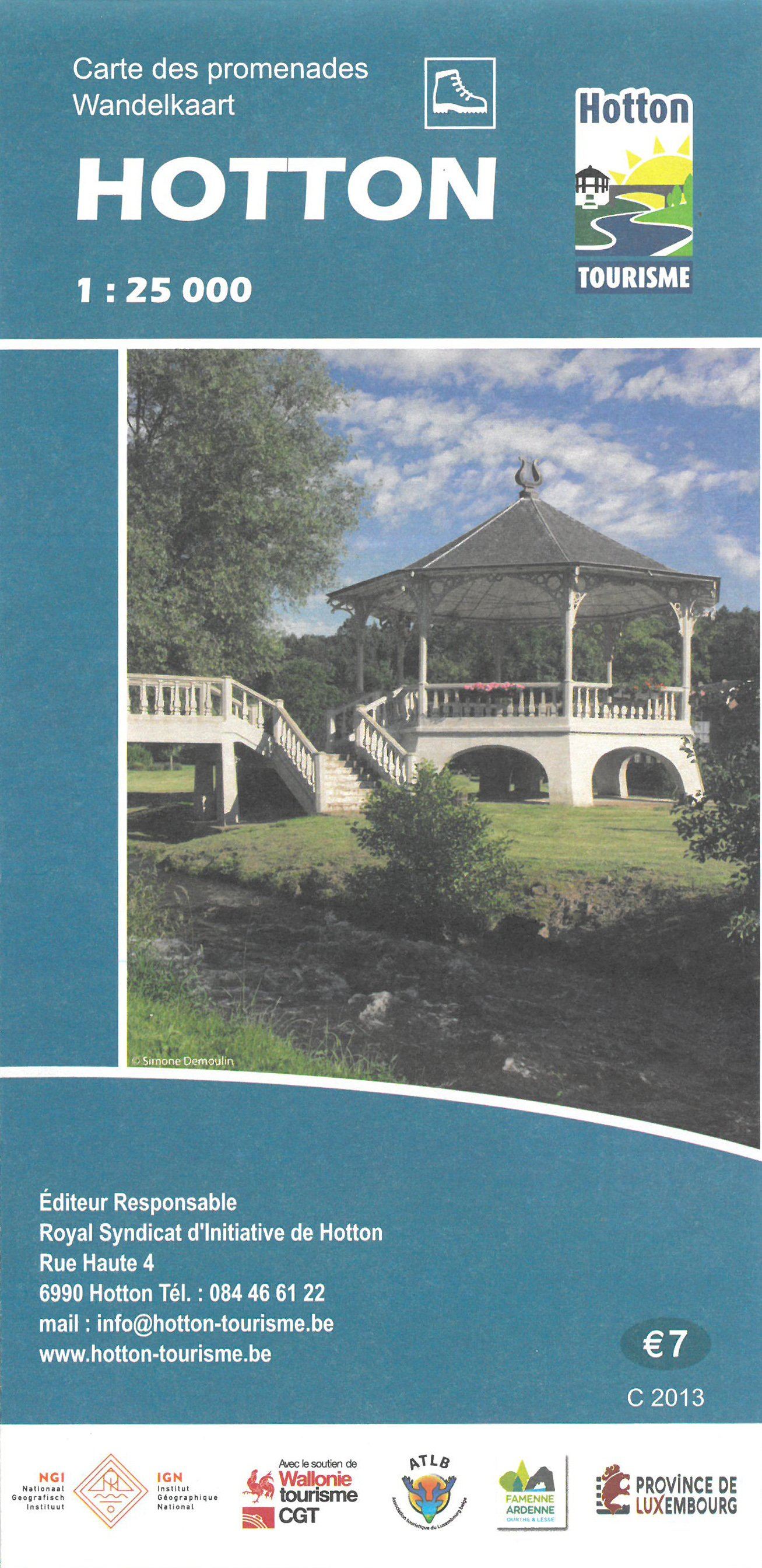 IGN Belgique Carte de promenades - Hotton (Belgique)   NGI