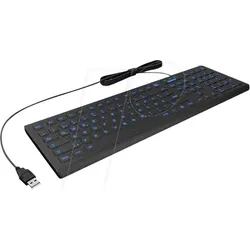 KEYSONIC 60529 - Tastatur, USB, schwarz, desinfizierbar