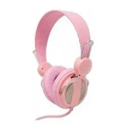 Connectland Casque avec microphone Connexion Jack simple + adap double Rose, Mikrofon