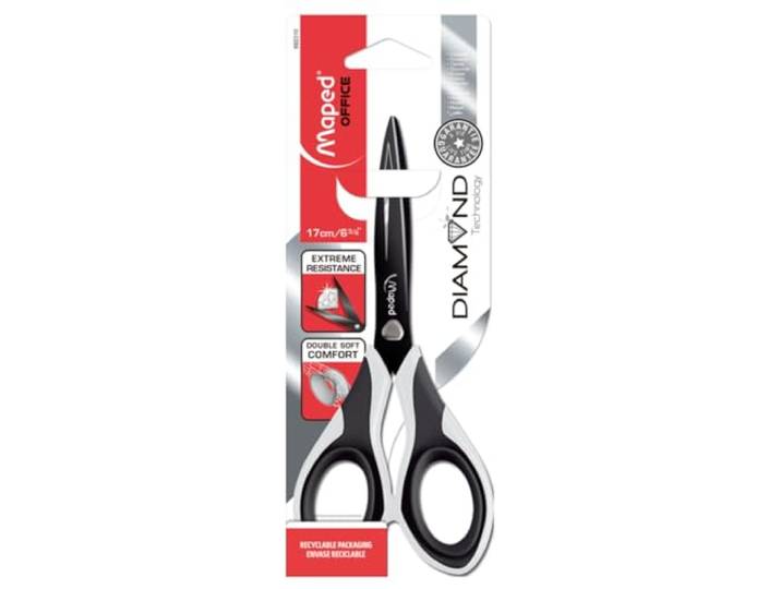 Maped Diamond M692310 Asymmetrische Schaar 17 cm Zwart/Wit