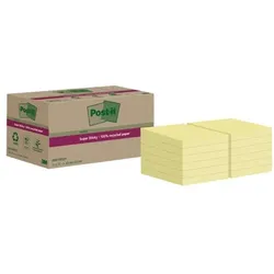 Post-it Super Sticky Recycling 12er-Pack Haftnotizblock »Super Sticky Recycling Notes« 4,76 x 4,76 cm gelb