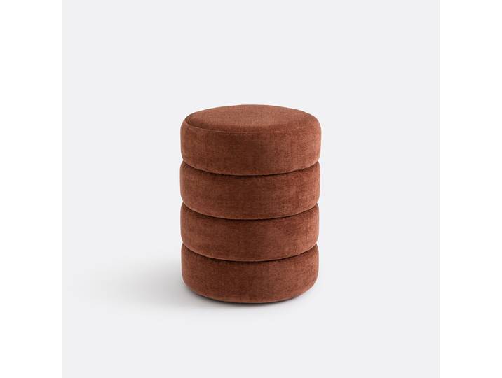LA REDOUTE Pouf velours, Pilou Marron