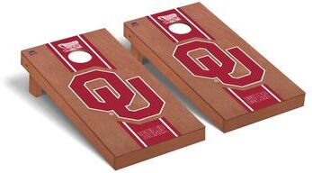 Skip's Garage Oklahoma Sooners Rosewood Cornhole Board Set