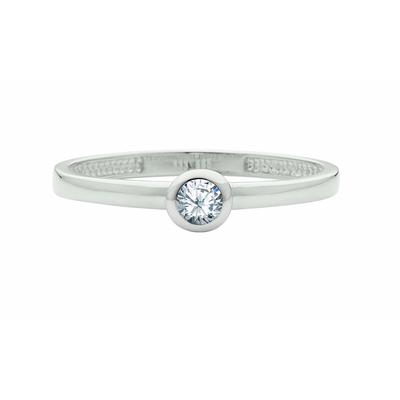 Solitärring ADELIA´S "Solitärring 585 Weißgold ( 14K ) mit Zirkonia" Gr. 50, silber, Fingerringe, Damen, 50, Gold, Goldring Diamant