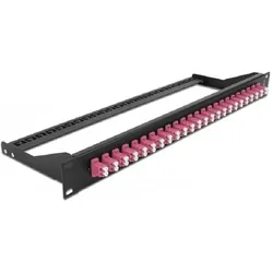 Delock 19? LWL Patchpanel 24 Port LC Duplex violett, Server Zubehör, Violett, Schwarz
