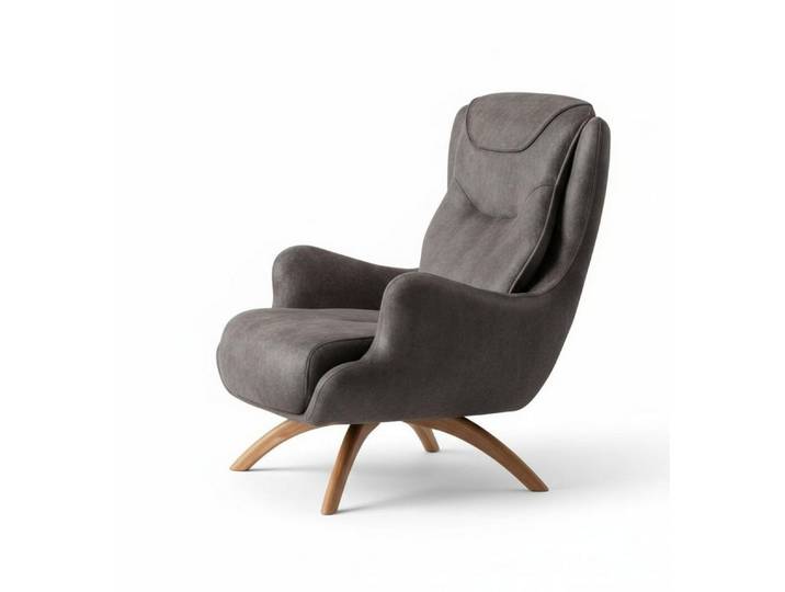 JVmoebel Relaxsessel Grauer Wohnzimmer Polstersessel Designer Loungesessel Textilsessel (1-St), Made in Europa