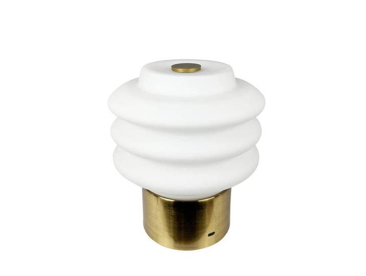Lampe à poser en verre laiton rechargeable