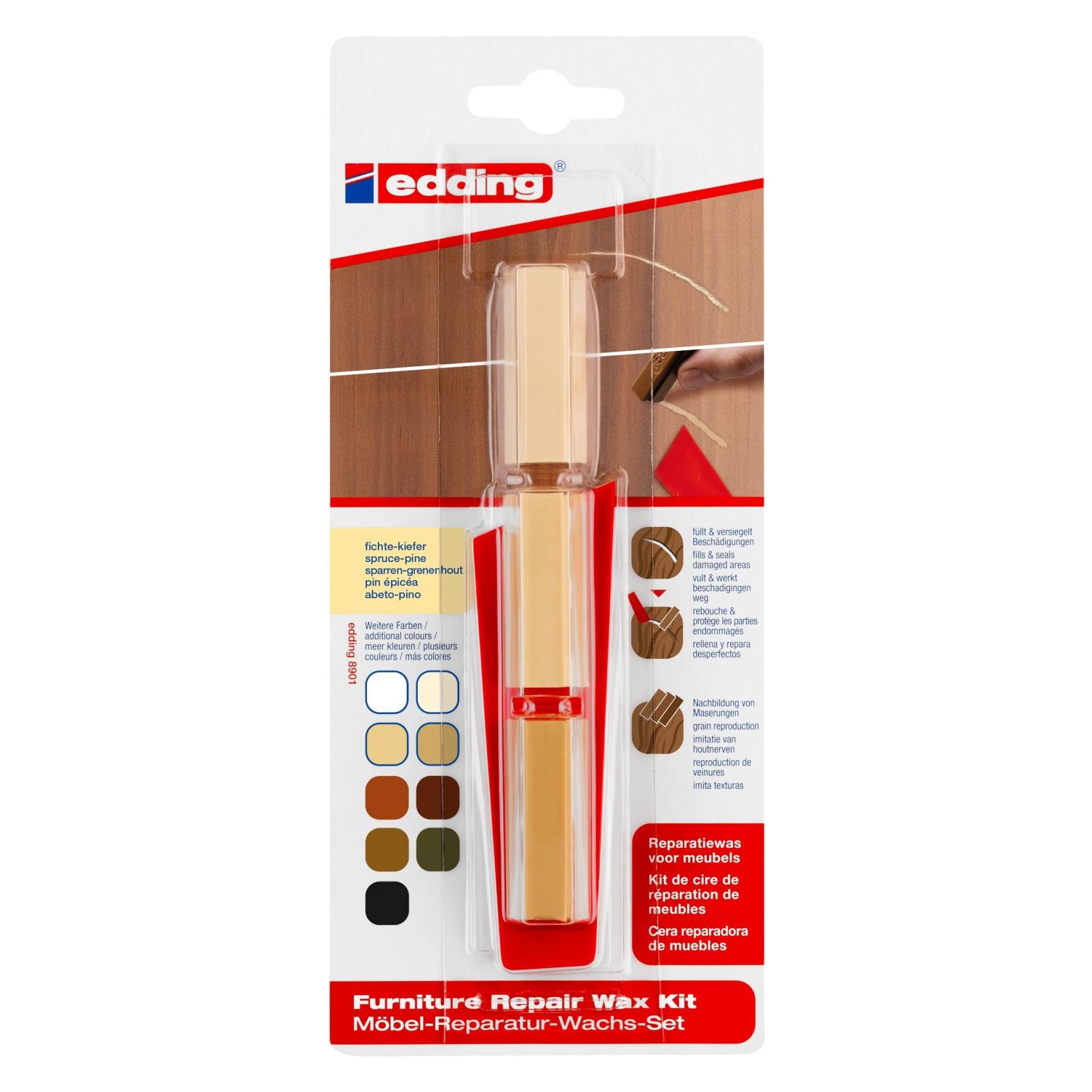 Edding Mbel-Reparaturwachs-Set 8901 fichte/kiefer (3x) (4-8901-1-4609)