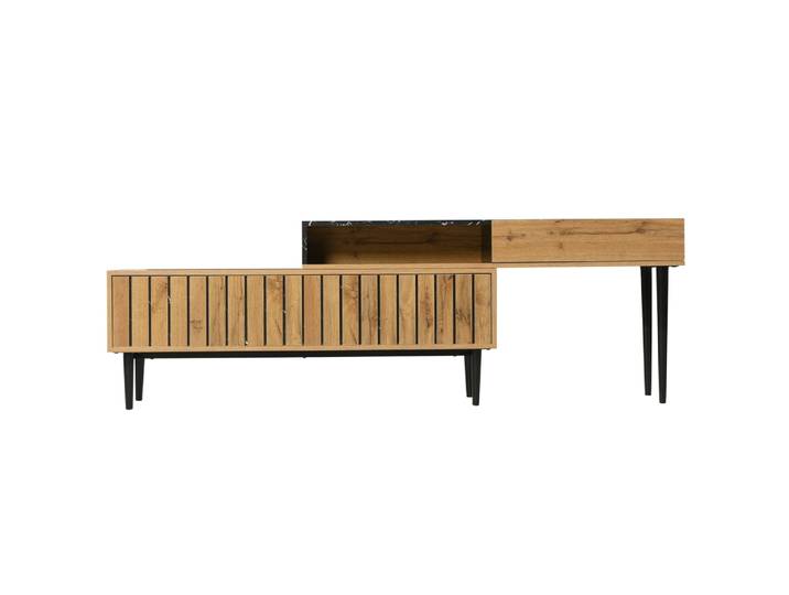 Buffet design avec compartiments de rangement et structure moderne