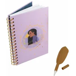 Paladone Products, Heft + Block, Disney - Wish : Asha et la Bonne Étoile - Carnet à spirales et stylo plume d'oie