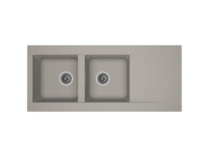 Evier résine 2 bacs EINNA 116 x 50 cm gris