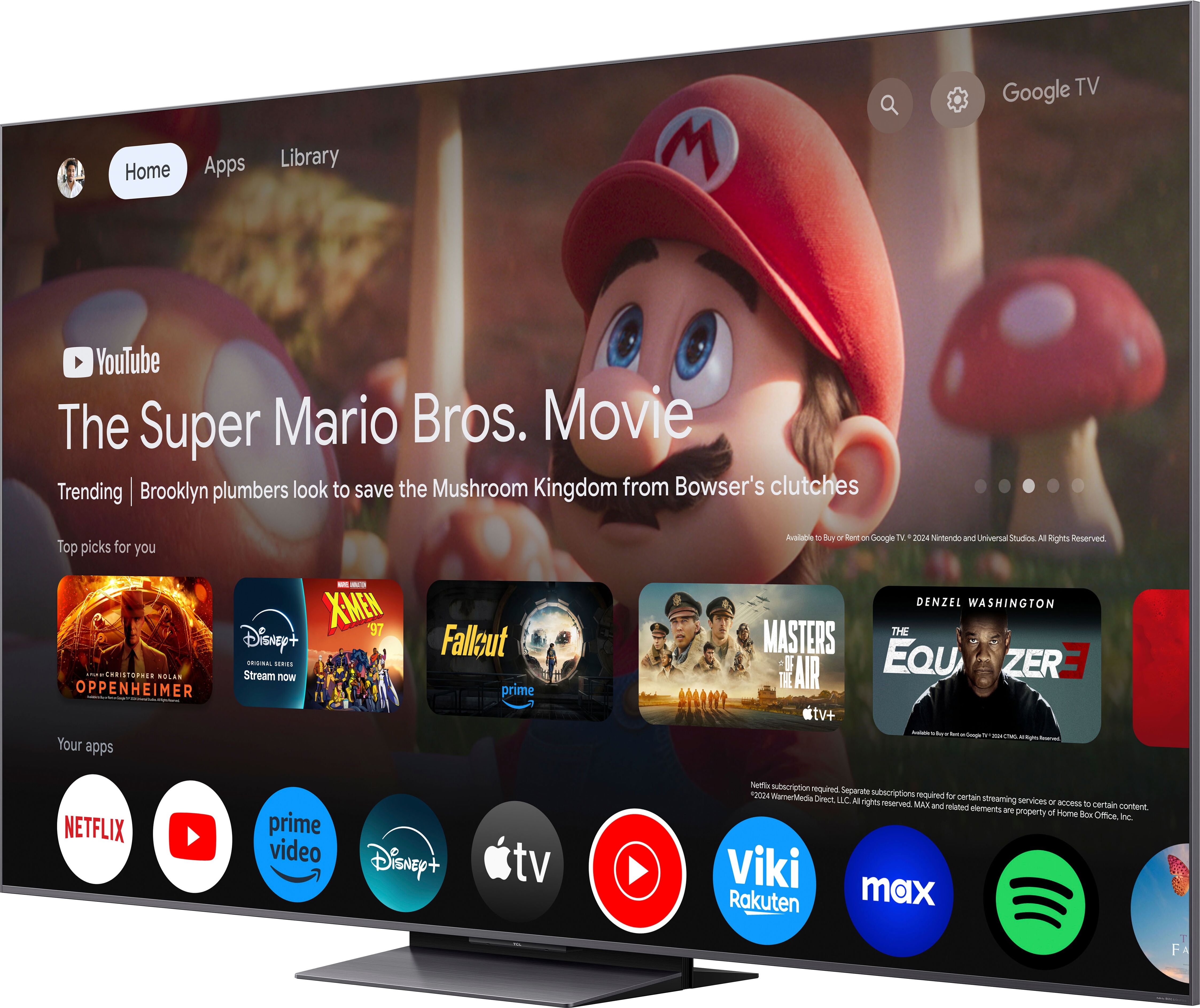 TCL Mini-LED-Fernseher "65Q8CX7", Energieeffizienz: D (A-G), schwarz, 65, Fernseher, Audio von Bang & Olufsen, Smart TV, Apple TV, 144Hz, 4K, Dolby Vision