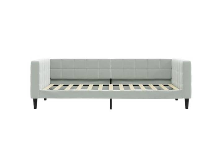KTHLBRH Tagesbett Hellgrau 90 x 200 cm aus Samt 2-in-1 Schlafsofa, Gestell aus Metall und Massivholz, modernes Design
