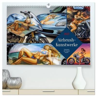 Airbrush-Kunstwerke (hochwertiger Premium Wandkalender 2027 DIN A2 quer), Kunstdruck in Hochglanz