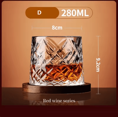 Inspire Picks Rotating Base Crystal Whiskey Glass Spinning Tumbler For Whiskey Wine And Brandy d 2pc
