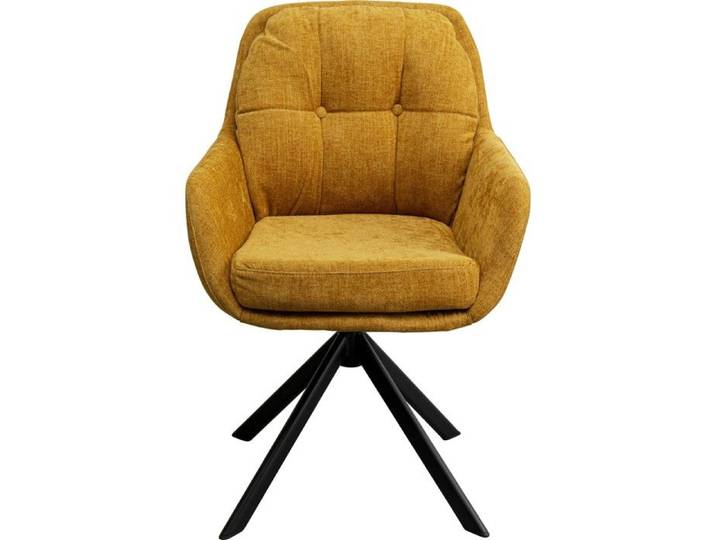 Chaise avec accoudoirs pivotante Molly jaune Kare Design