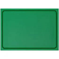 Muvell Schneidebrett Kunststoff HDPE500 | Grün 35x25x2 cm | Schneidbrett | Gastro Profi HACCP Obst & Gemüse Küchenbrett | 1 Seite mit Saftrinne |