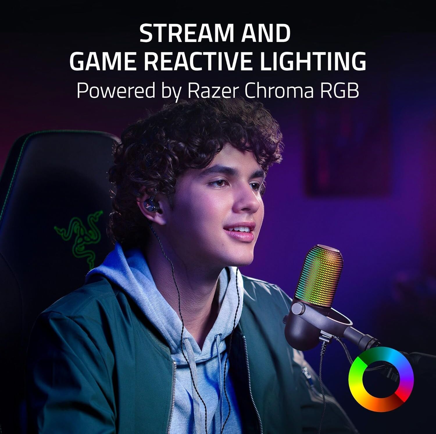 Razer Seiren V3 Chroma – RGB USB Microphone with Tap-to-Mute (Black)