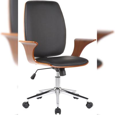 CLP Bürostuhl Burbank walnuss/schwarz/Kunstleder