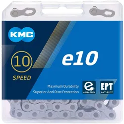KMC E10 EPT Fahrradkette 9 fach Fahrrad Kette 136 Glieder für Kettenschaltung mit Missing Link Kettenschloss