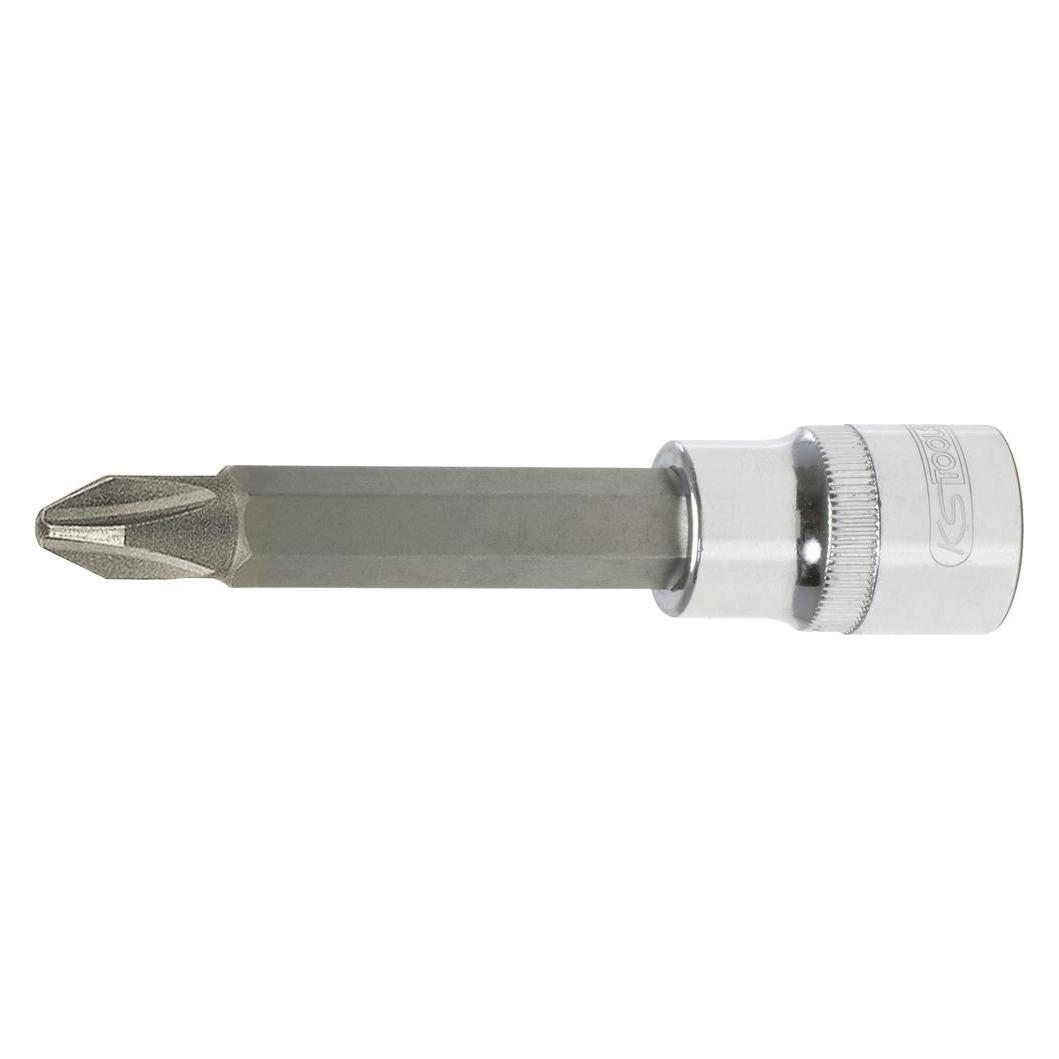 KS Tools Werkzeuge-Maschinen GmbH 1/2 CHROMEplus Bit-Stecknuss, lang, PH2, auf Hänger (918.1686-E)
