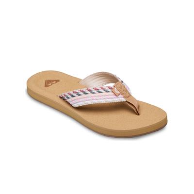 Sandale ROXY "Porto Rope", Damen, Gr. 8(38), beige (natural, crazy pink), Obermaterial: 90% Polyester/10% Baumwolltextil, Futter: 100% synthetisches PU, Laufsohle: 100% TPR., Schuhe Sandale