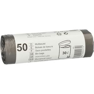 Papstar Müllbeutel 30 Liter, grau, 50 Stück