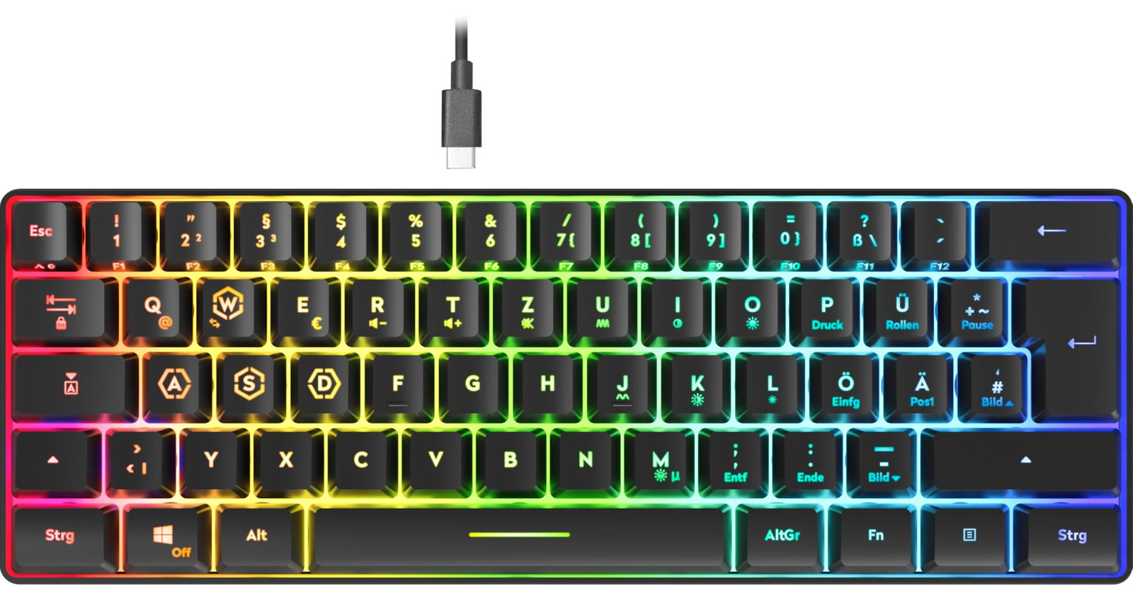 Speedlink LETOS RGB Gaming Toetsenbord, 60% Compact Design, Zwart