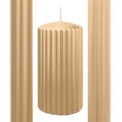 Wiedemann Kerzen Rillen Kerzen Sand 150 x Ø 80 mm, 4 Stück