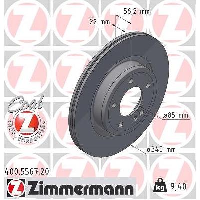 Zimmermann Bremsscheibe [Hersteller-Nr. 400.5567.20] für Mercedes-Benz