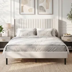 BETTGESTELL Holland-Samt Beige