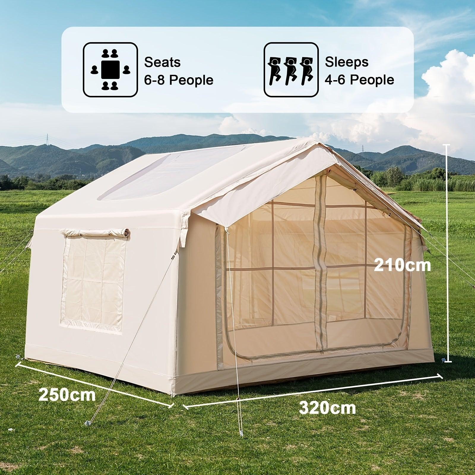 Aufblasbares Familienzelt - Campingzelt - Iglu-Zelt - Luxuszelt - Outdoor-Zelt - Großzügige Fläche von über 8 m²