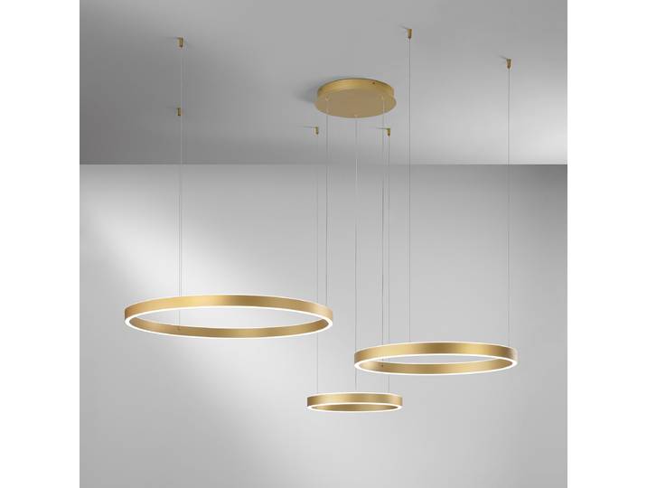 LED-Pendelleuchte Akrobat Ø 80cm Gold/Gold Material: Metall Metallart: Aluminium Oberfläche Metall: Lackiert LED LED-Platine