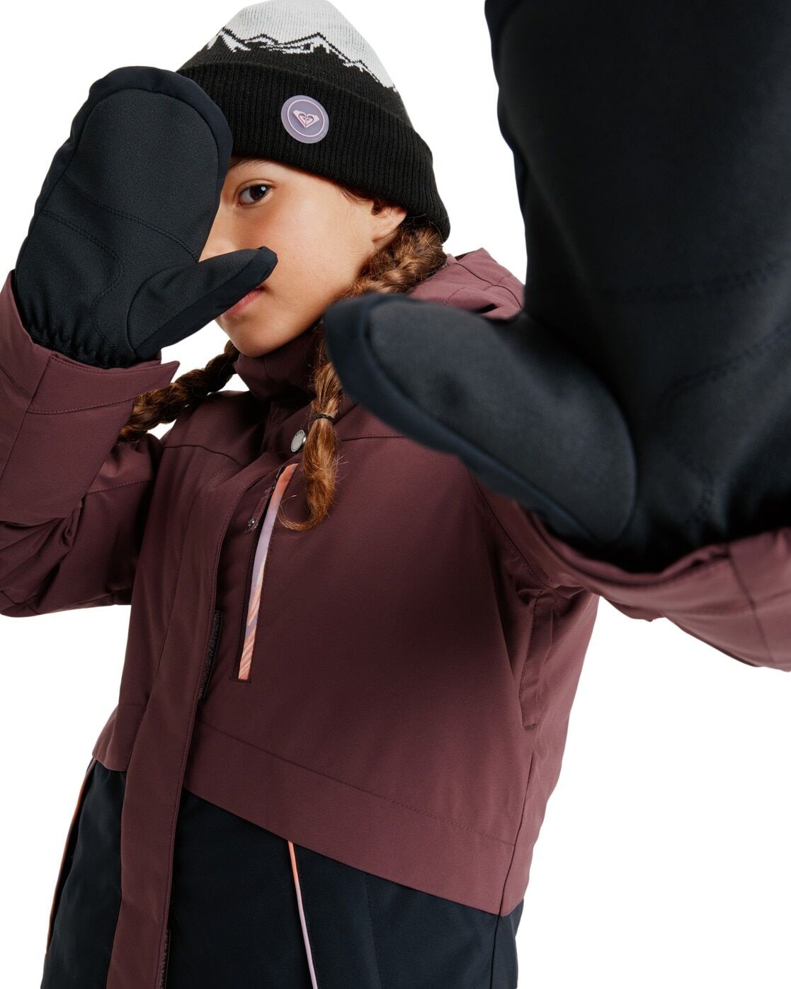 Snowboardhandschuhe ROXY "Roxy Jetty Girl Solid", Kinder, Gr. L, schwarz, Obermaterial: 50% Polyester, 50% Polyurethan., Handschuhe Snowboardhandschuhe schwarz L