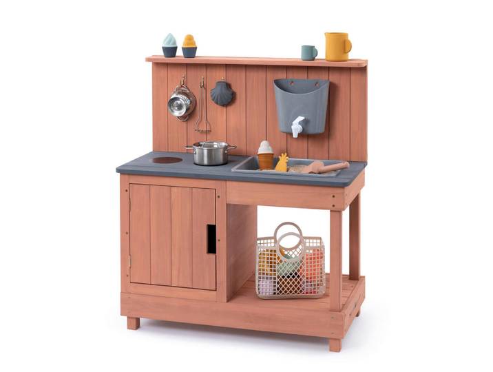 Muddy Buddy Matschküche Mud Expert, Altrosa, Holz, 40x90x80 cm, Fsc, EN 71, Europäischer Sicherheitsstandard, mit Holzschutz vorbehandelt, Spielzeug, Kinderspielzeug, Kinderküchen