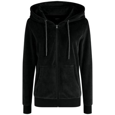 Kapuzensweatjacke OXMO "Kapuzensweatjacke OXVicky", Damen, Gr. S, schwarz, Obermaterial: 80% Baumwolle CO. 20% Polyester PES., Sweatjacken