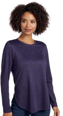Skechers Women's GO DRI Swift Long Sleeve Tunic Crew Athletic in Violet Bloom/Heather, Size 2XL, Polyester/Spandex