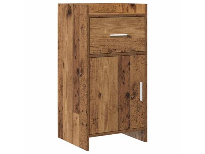 Favemtsl Sideboard Kommode Altholz-Optik 40 x 36 x 80 cm Schrank Kompakter Aufbewahrungsschrank mit Metallgriffen und flexibler Einteilung, ideal für Flur oder Schlafzimmer.