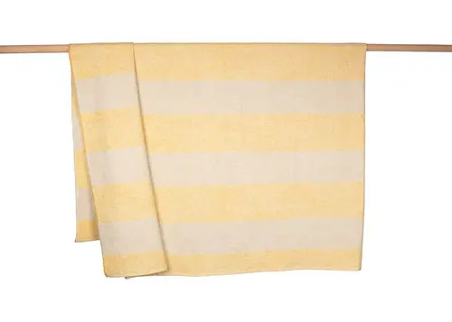 David Fussenegger RIVA katoenen plaid Milano Stripes Senf 210x220 cm