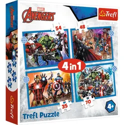 Puzzle - "4 in 1" - Brave Avengers Trefl 34386