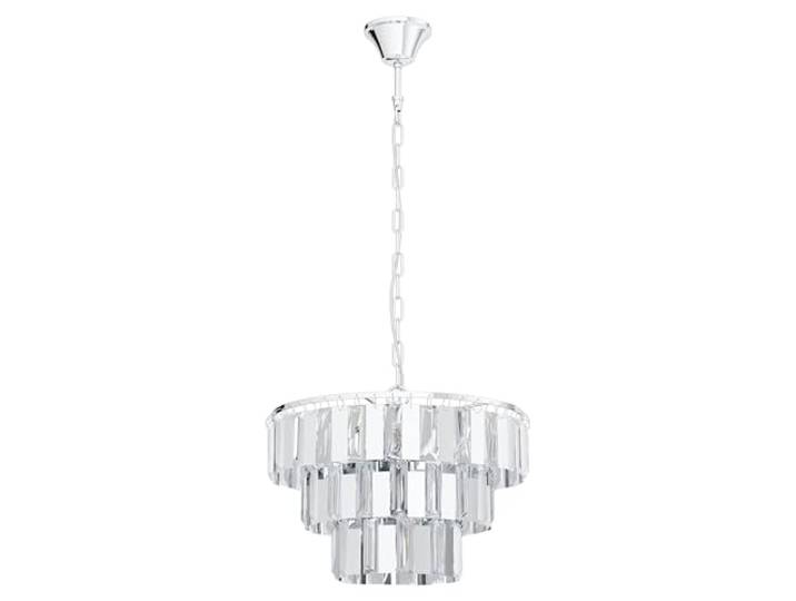 Eglo Suspension Erseka\, lampe suspendue à 5 flammes\, élégante\, suspension en acier chromé et cristal clair\, lampe pour table à manger\, lampe de séjour suspendue avec douille E14\, Ø 38\,5 cm