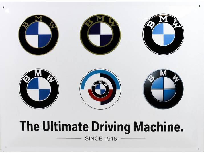 Wandbord - BMW The Ultimate Driving Machine - Since 1916 - 30x40cm