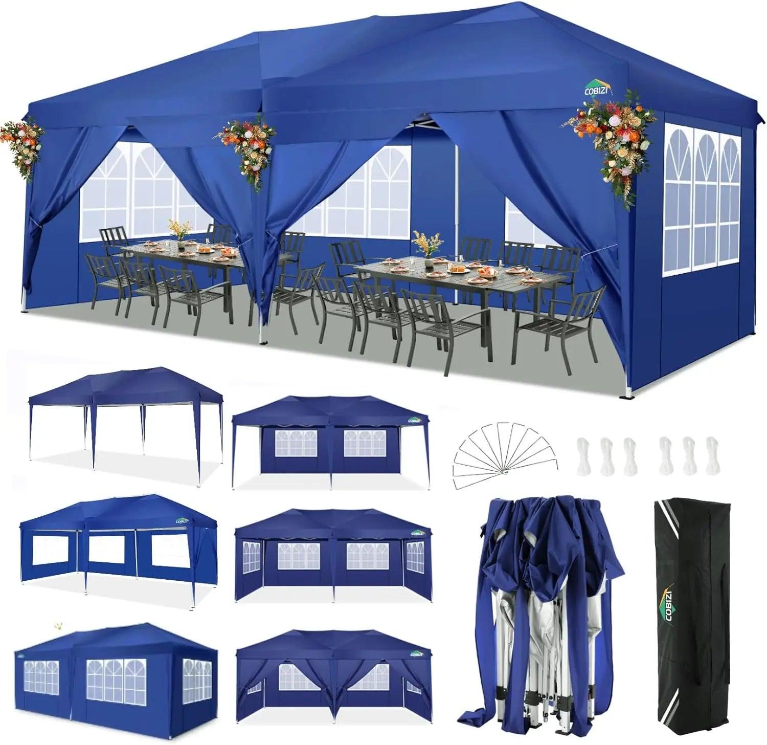Partyzeltdach - Klappbares Gartenhaus - Außenzelt - Sonnenschutz-Zelt - 3 x 6 Meter - Wasserdicht, 210D Oxford