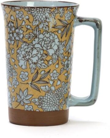 Nature & Decouvertes Caneca Florida Bege em Cerâmica Estilo Japonês - Nature & Découvertes