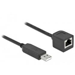 Delock USB-A zu RJ45 Adapterkabel USB 2.0 USB-A Stecker, RJ45 0.25 m Schwarz 64162