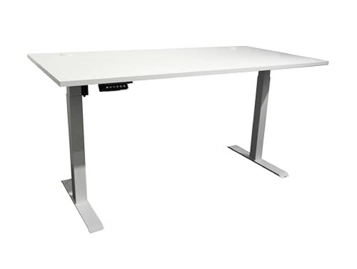 BEN Schreibtisch Büro elektrisch höhenverstellbar Weiß 160 x 74-117 x 77 cm
