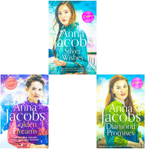 Hodder & Stoughton Anna Jacobs Jubilee Lake Series 3 Books Collection Set (Silver Wishes, Golden Dreams, Diamond Promises)