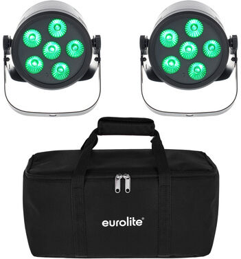 EuroLite Akku PAR 6 QCL Bundle Schwarz