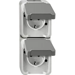 Merten SCHUKO-Doppel-Steckdose lichtgrau MEG2329-8029
