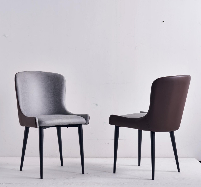 AEA Designer eetkamerstoel met armleuningen in grijs en hout